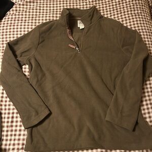 Men’s Olive Quarter-Zip Pullover Corduroy size large